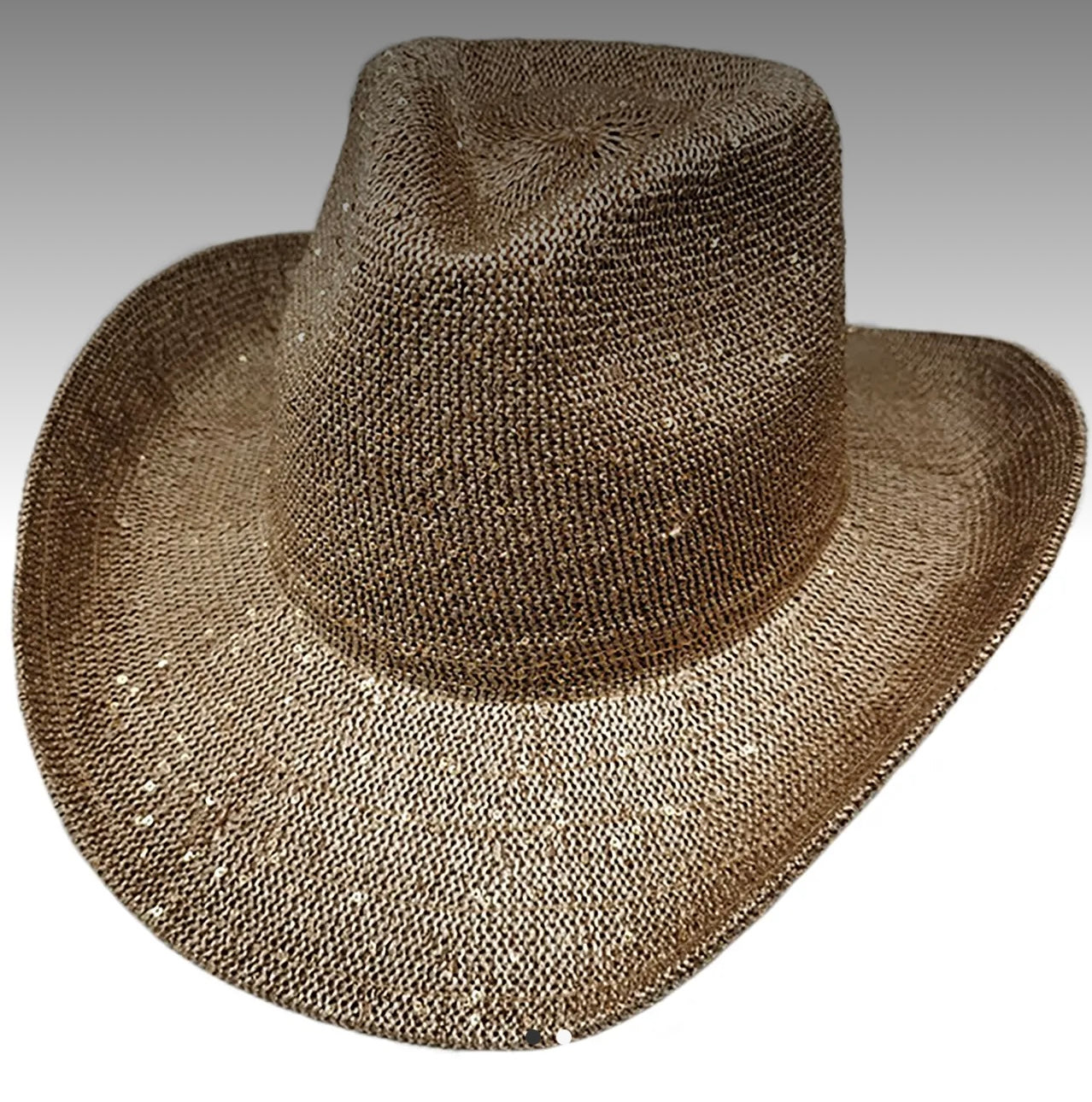 Sequin Cowgirl hat - Dark Tan