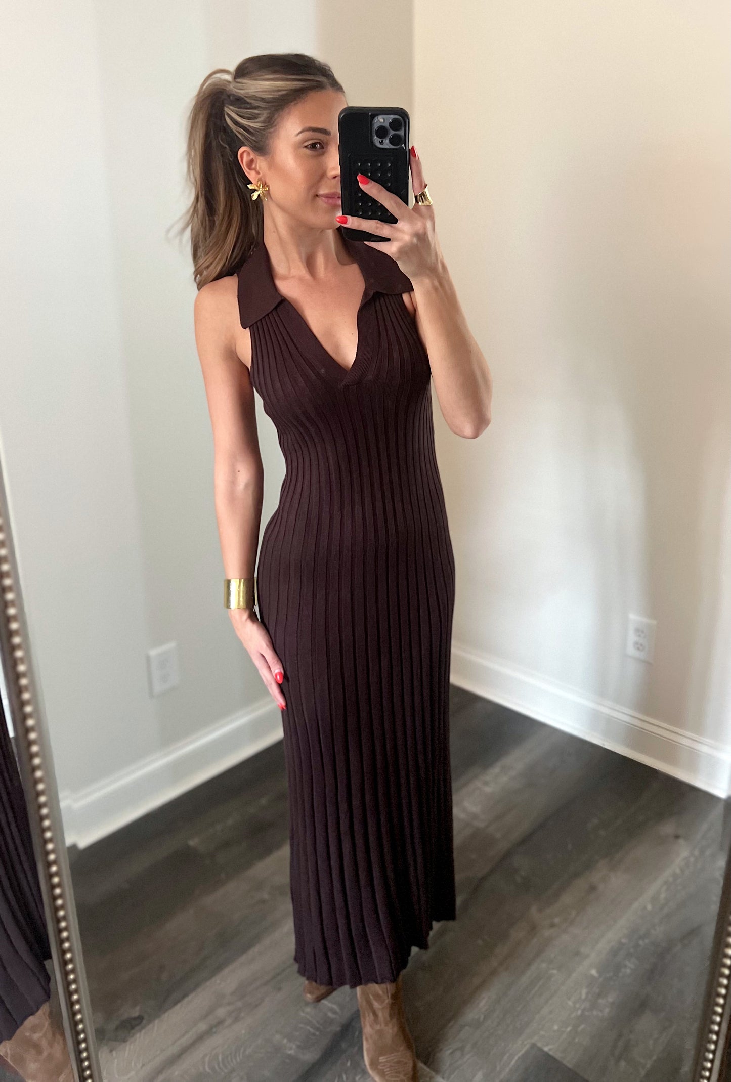 Espresso ribbed maxi