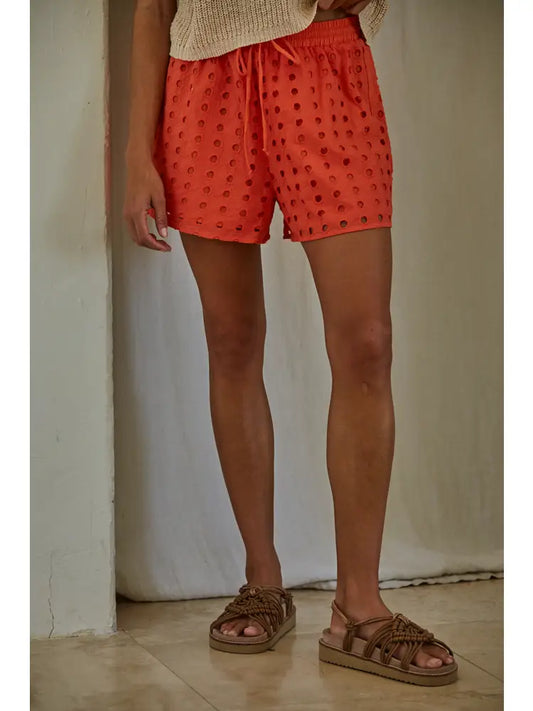 Cajun Shrimp Eyelet Shorts