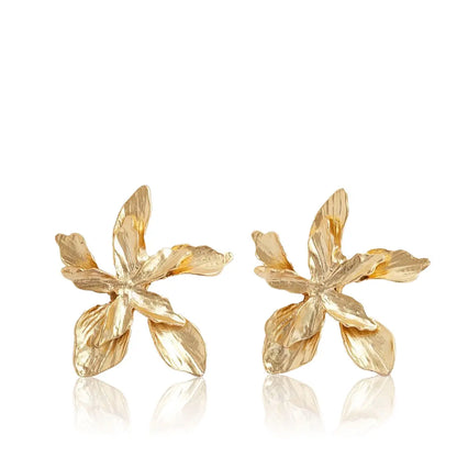 Gold flower earrings